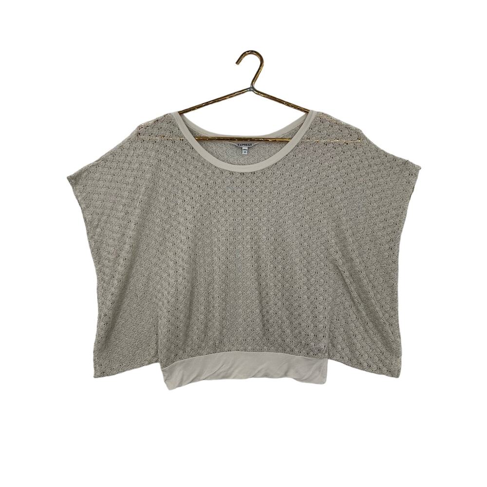 Express Crocheted Cream Batwing Top, Size‎ S - Preowned